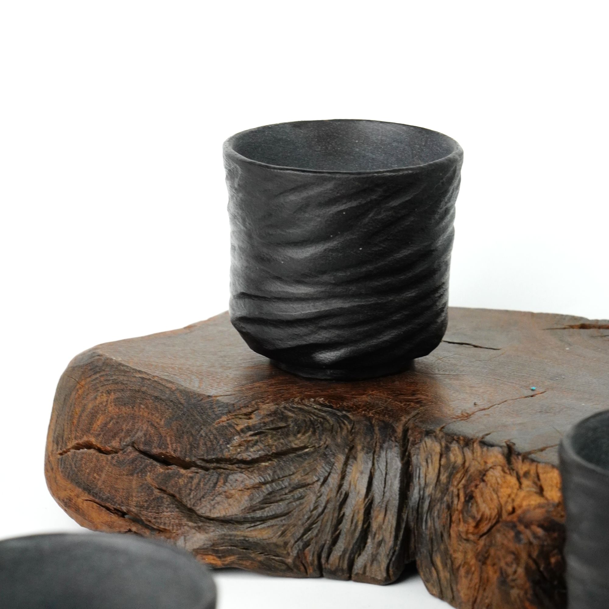 【无忧杯】天然冰碛岩整石雕刻高端茶具自用喝茶品茗杯茶杯手工刻绘