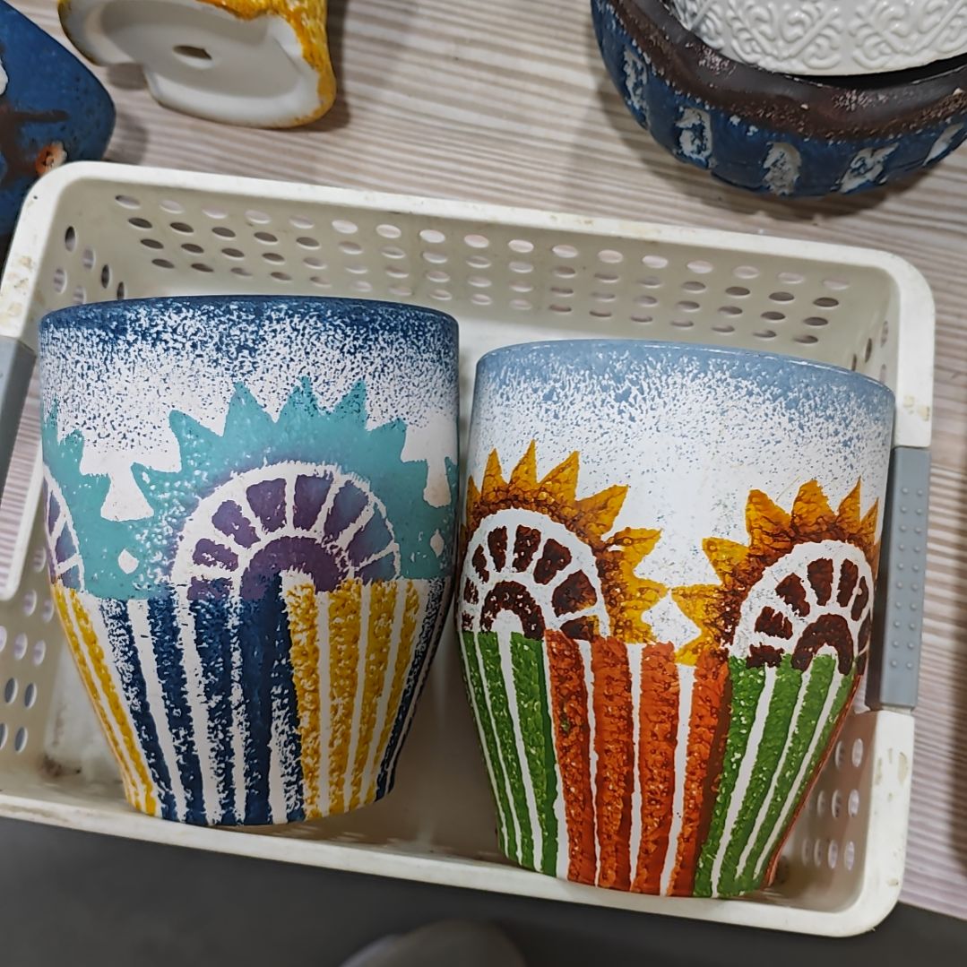 红陶吸水透气的白陶花盆凑满12发货