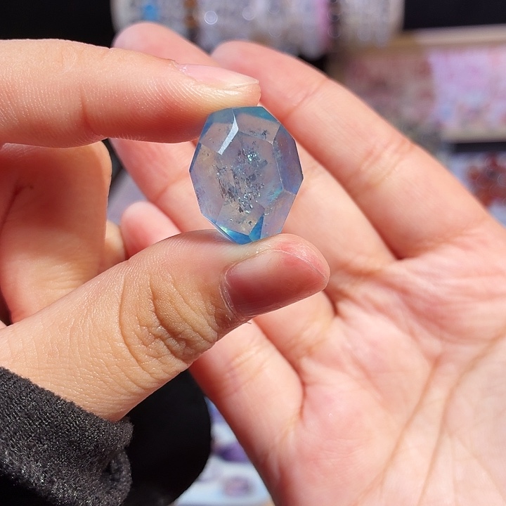 吊坠(不含链)水晶未镶嵌海蓝宝 随形 打孔定制不退换