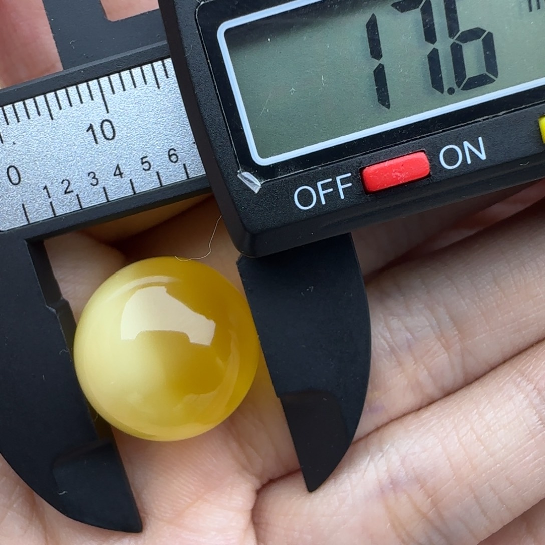 蜜蜡未镶嵌裸石溶洞圆珠