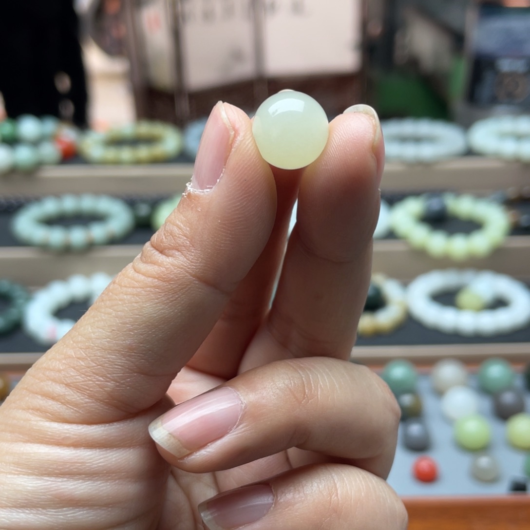 和田玉单珠12未镶嵌