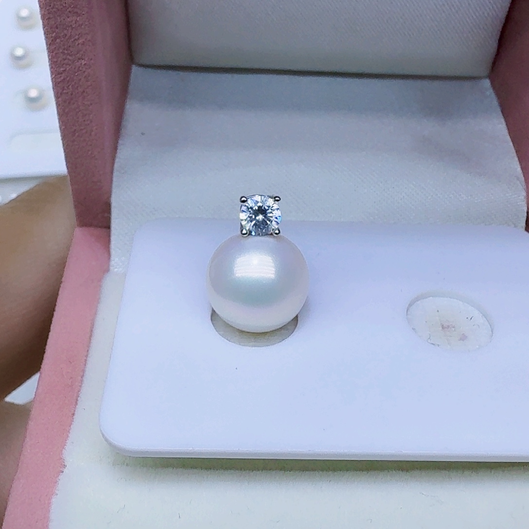 淡水珍珠银S925镶嵌颈饰10-11mm