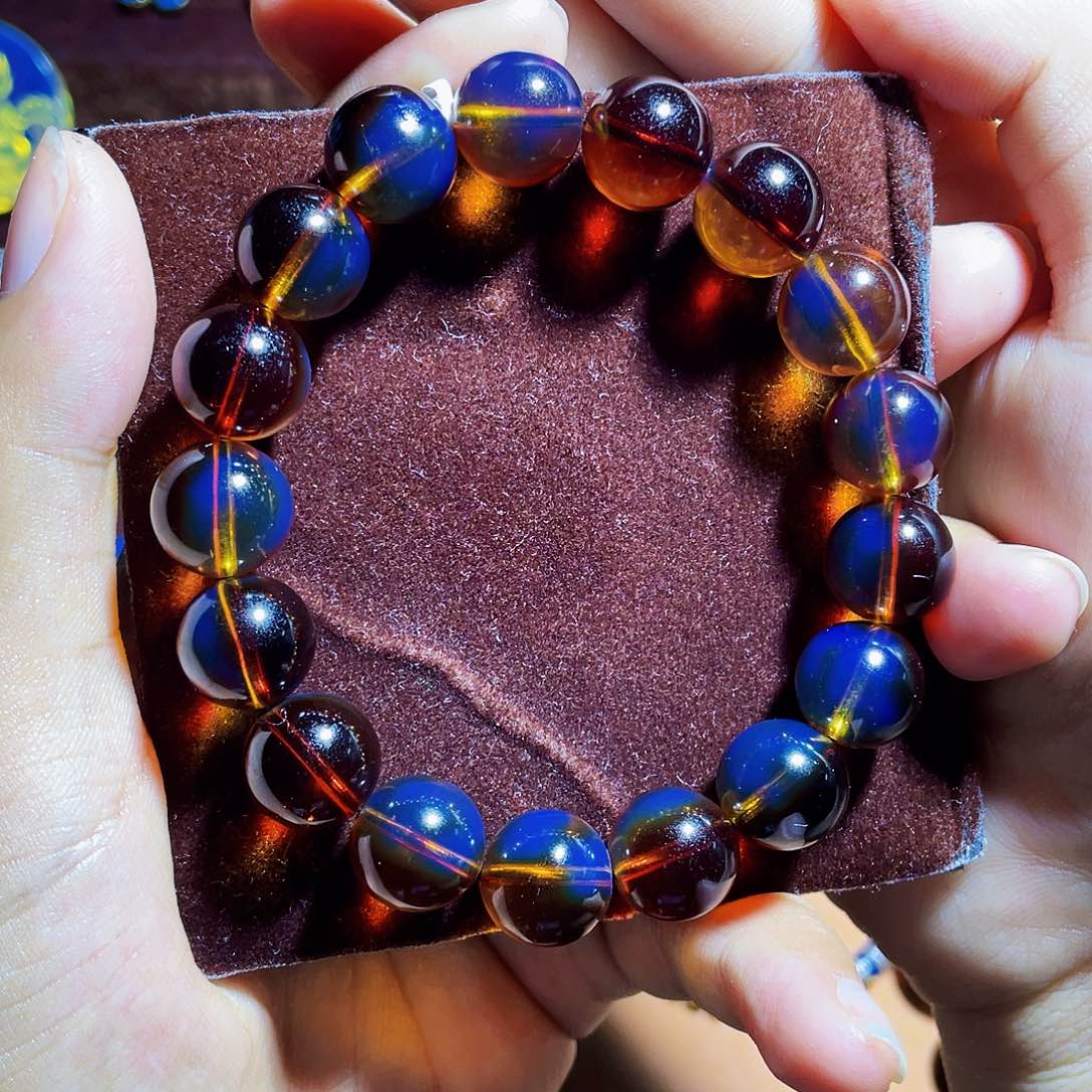 蓝珀裸石未镶嵌冷*杰红蓝12