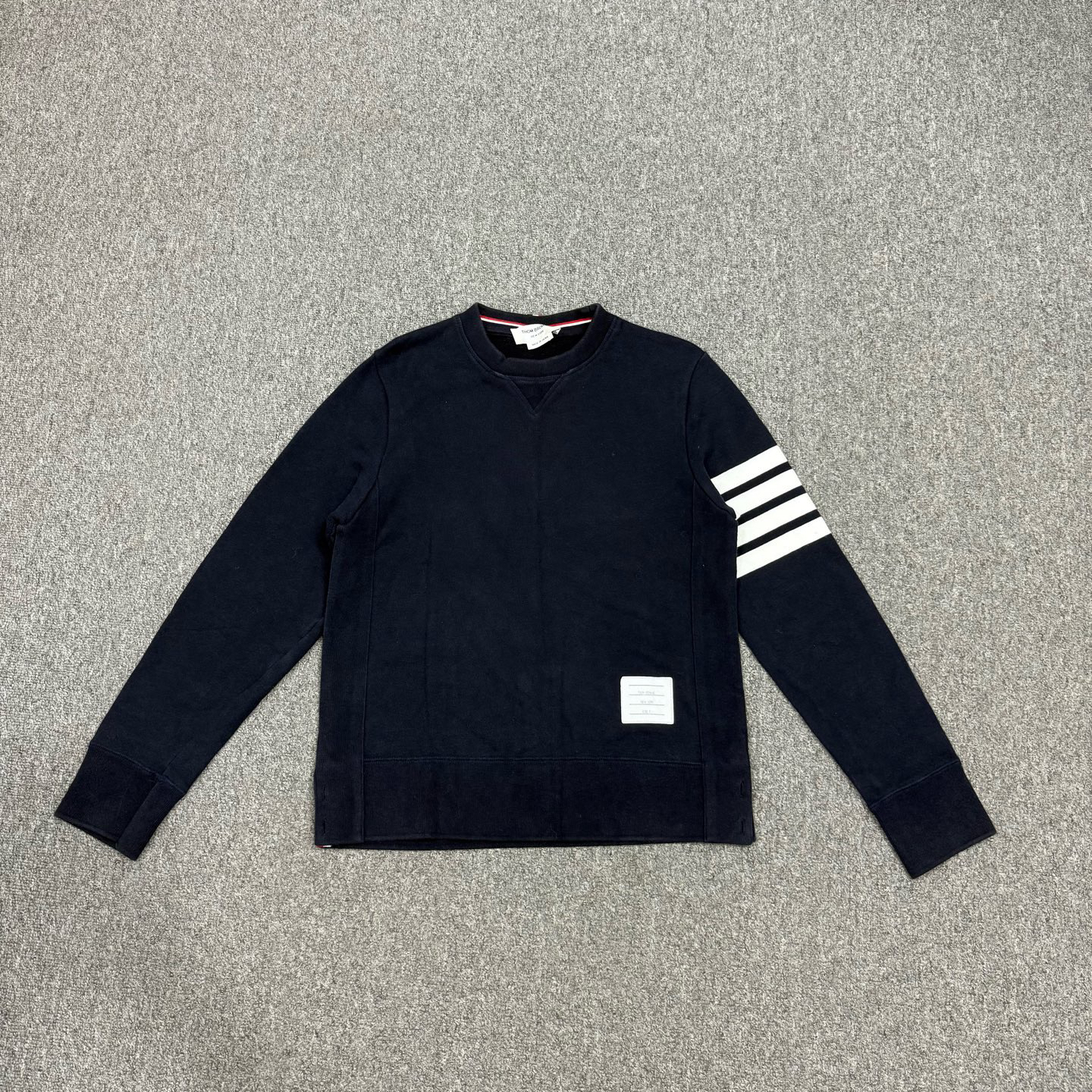 95新 THOMBROWNE 16549415 TB藏蓝色四条纹卫衣 2码95新