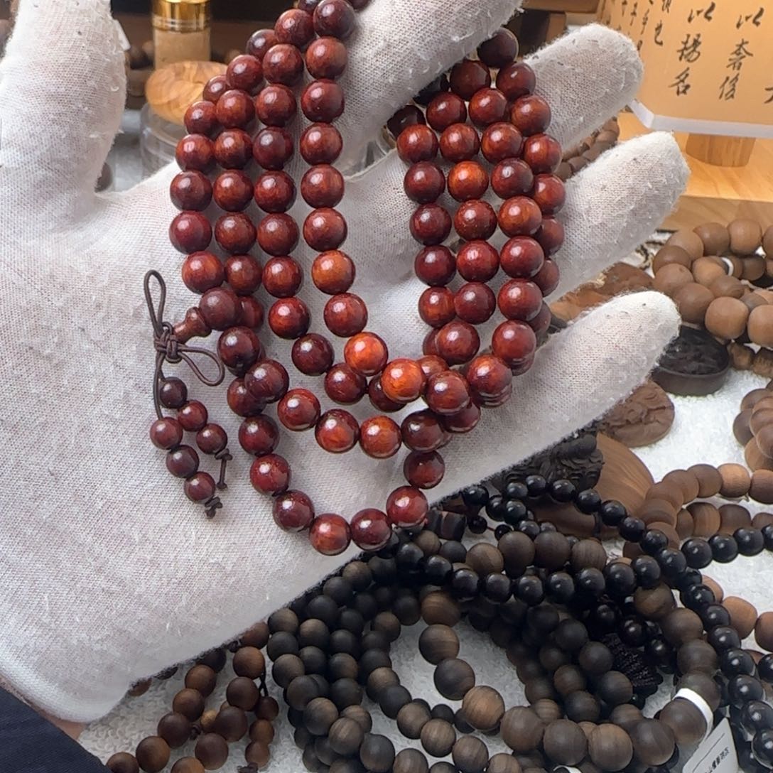 檀香紫檀（小叶紫檀）0.8规格108颗印尼紫檀多圈手链