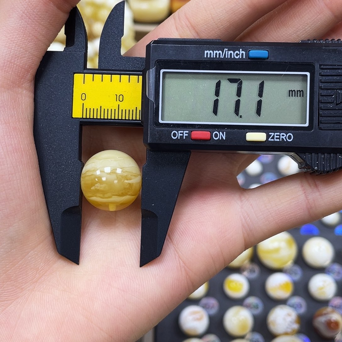 未镶嵌蜜蜡珠宝奇石17.1mm.圆珠