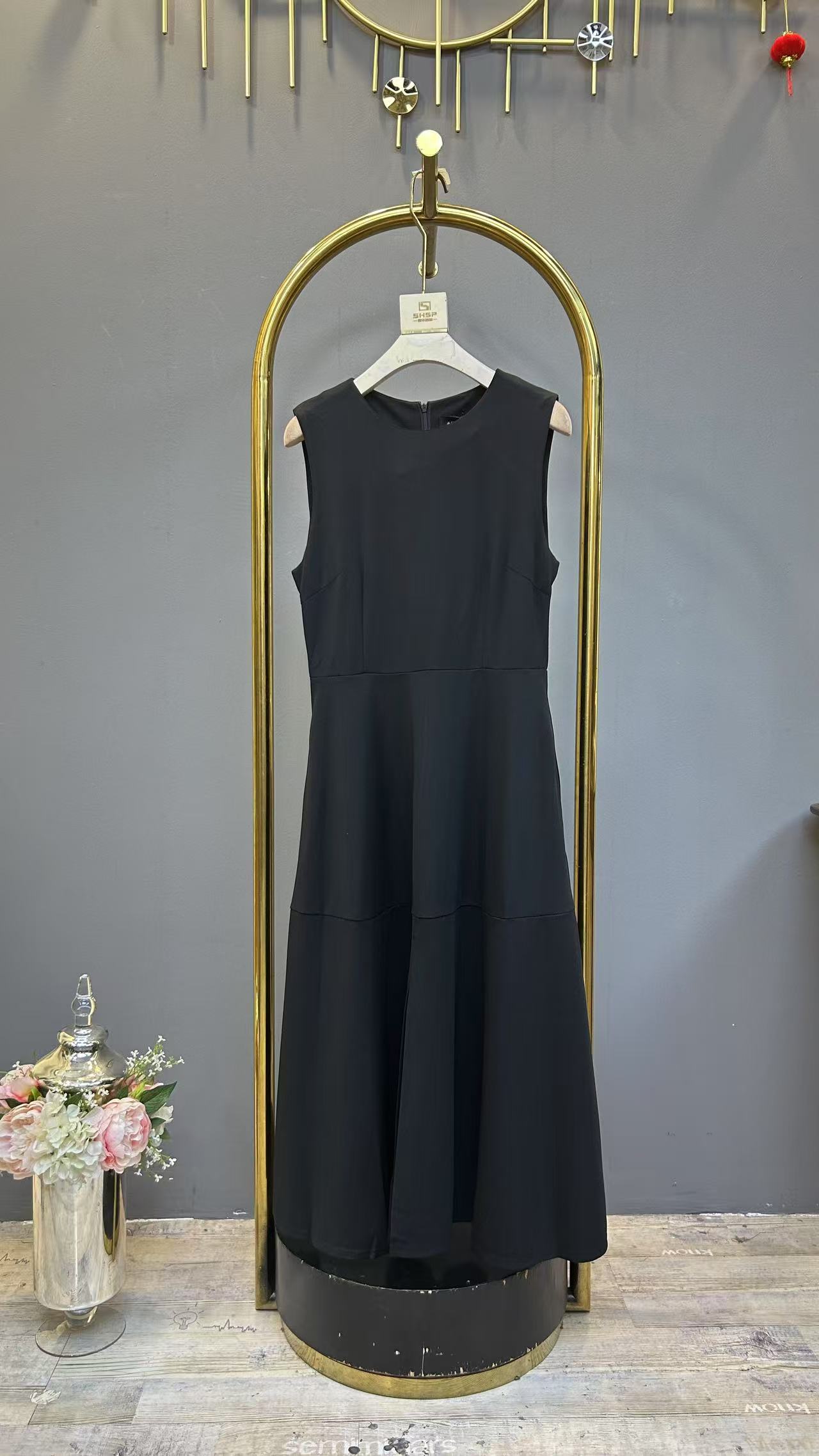 402 高级小众花色精致气质女人味无袖连衣裙裙子法式