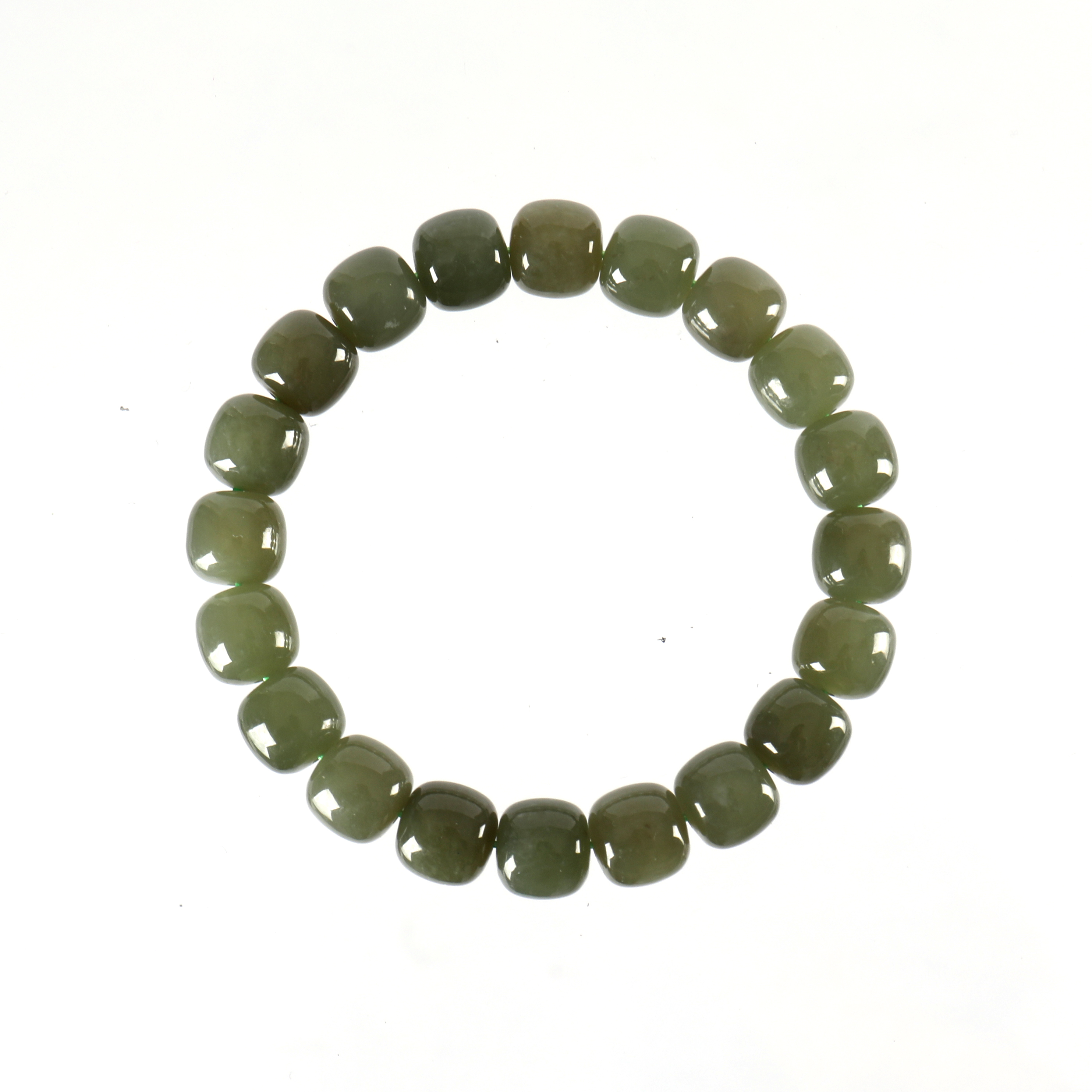 湖水绿老型珠手串男女款和田玉手链