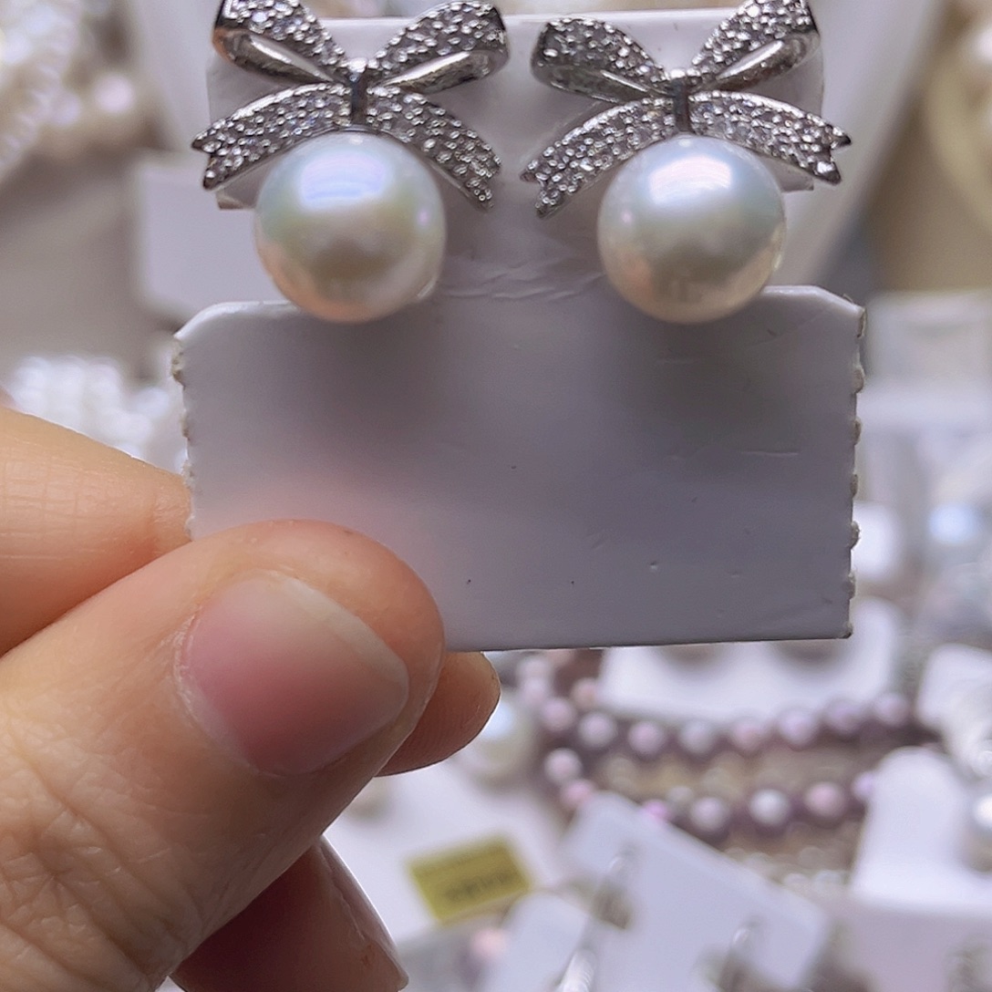 吊坠或者耳钉银S925镶嵌淡水珍珠