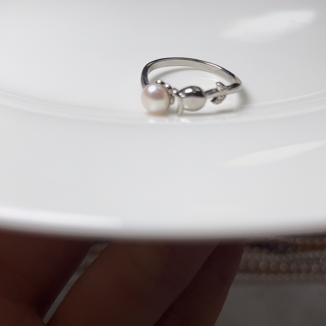 颈饰淡水珍珠未镶嵌粉彩馒头珠戒指