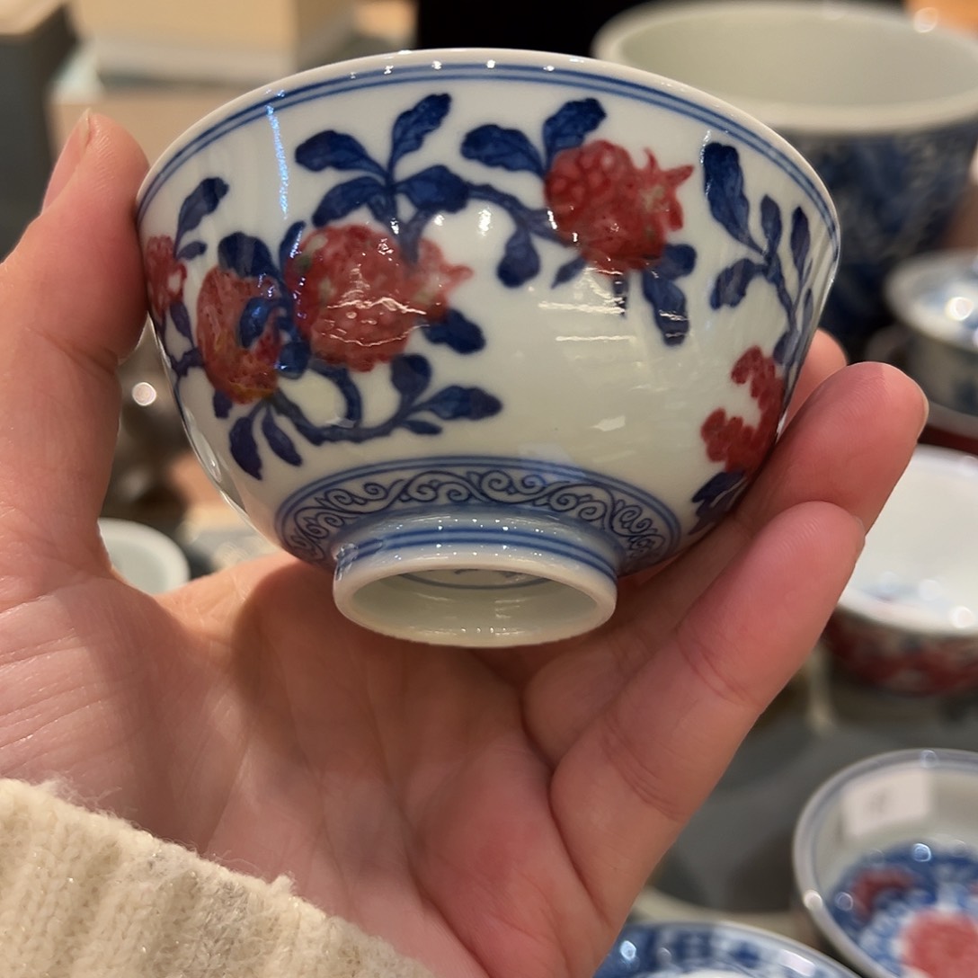 臻玉古坊原矿釉里红杯杯杯