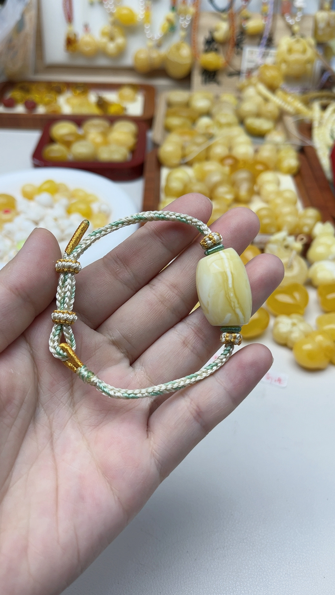 天然蜜蜡马蹄手链时尚简约百搭款3.88克