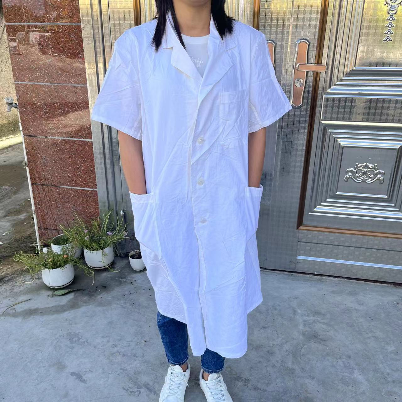 男医生服工作服男短袖半袖薄款医生护士牙医工作服白大褂