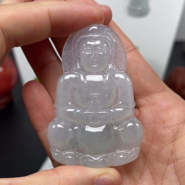 翡翠未镶嵌颈饰天然缅甸翡翠A货观音80号