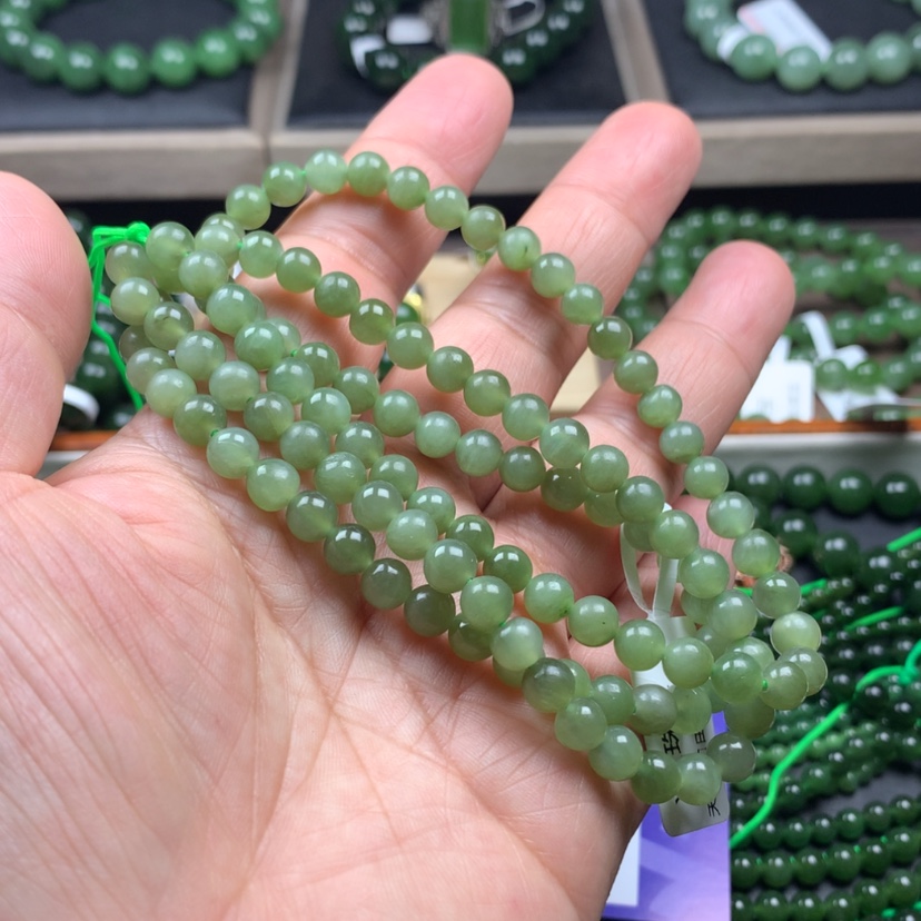 【闪购商品】和田玉（碧玉）颈饰未镶嵌6mm福利