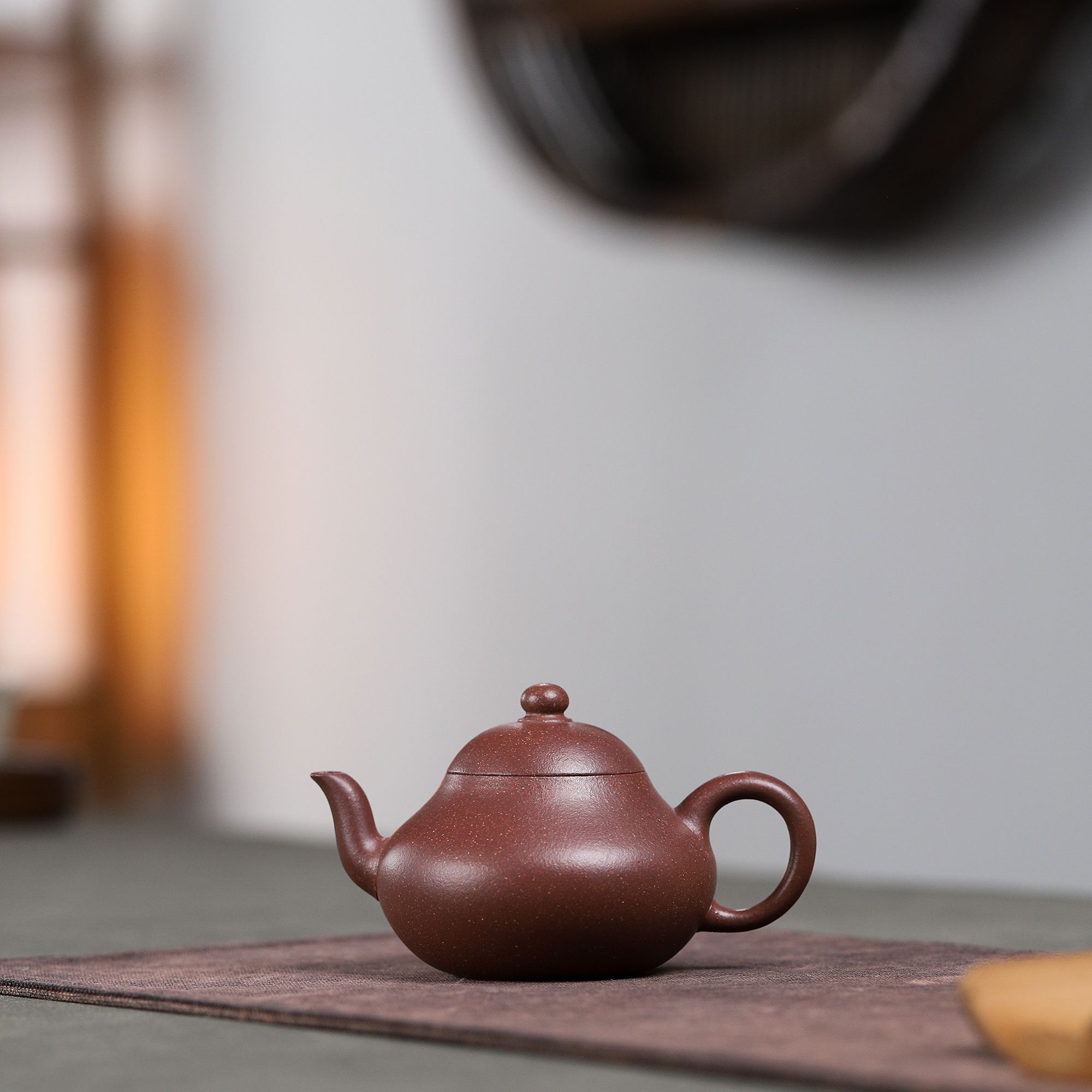 梨型 桃花泥 160 cc宜兴紫砂壶全手工定制15天先发.卡.片