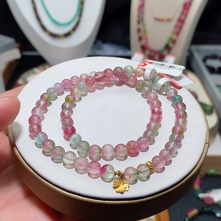 碧玺手链18K金镶嵌碧玺手链