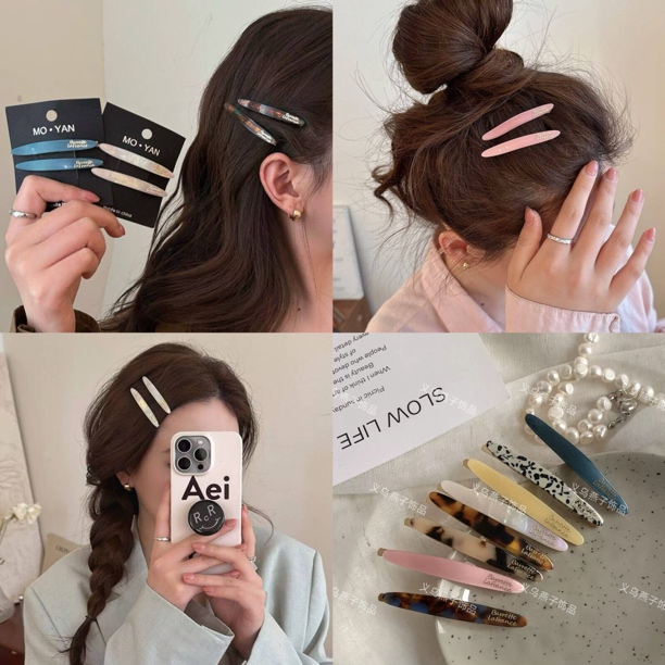 韩版醋酸发夹边夹女侧边一字夹新款夹子后脑勺刘海碎发夹