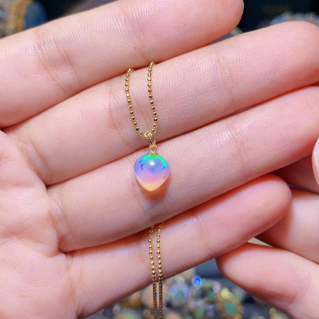 欧泊吊坠）18K金镶嵌