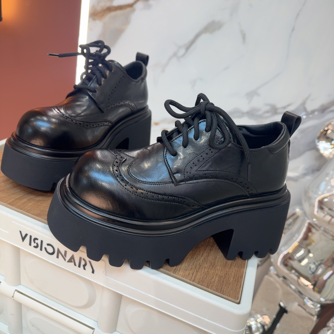 欧洲站真皮乐福鞋女2025新款厚底增高小皮鞋英伦风浅口单鞋02