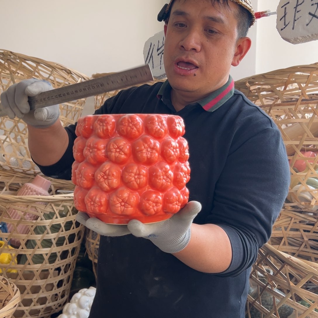 摆件74 号高中低温陶瓷工艺瓶（部分微瑕）