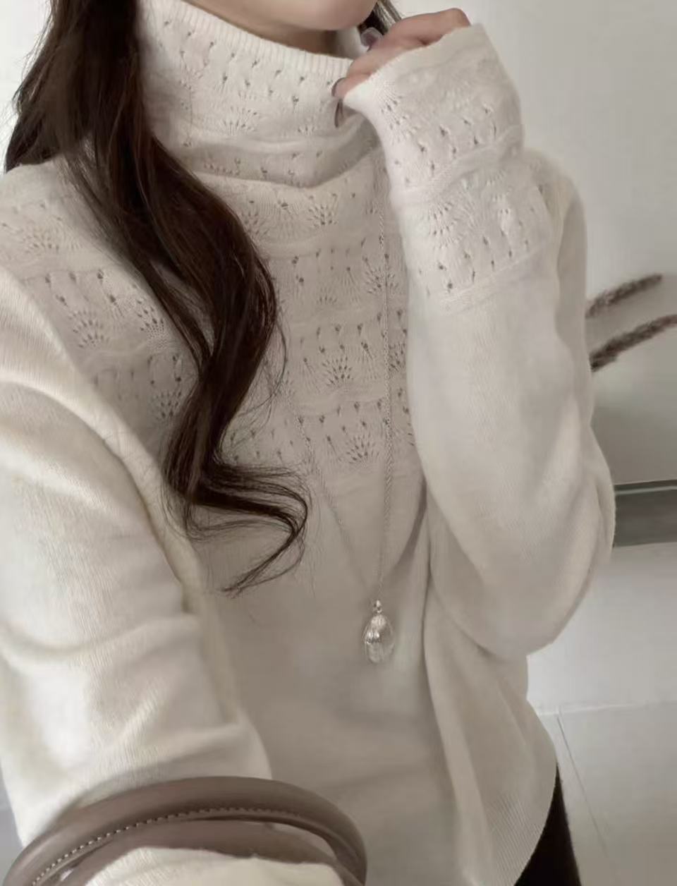 【鑫绒毛衣】打底衫镂空百搭衫毛针织衫纯色秋冬宽松型Y666-A223