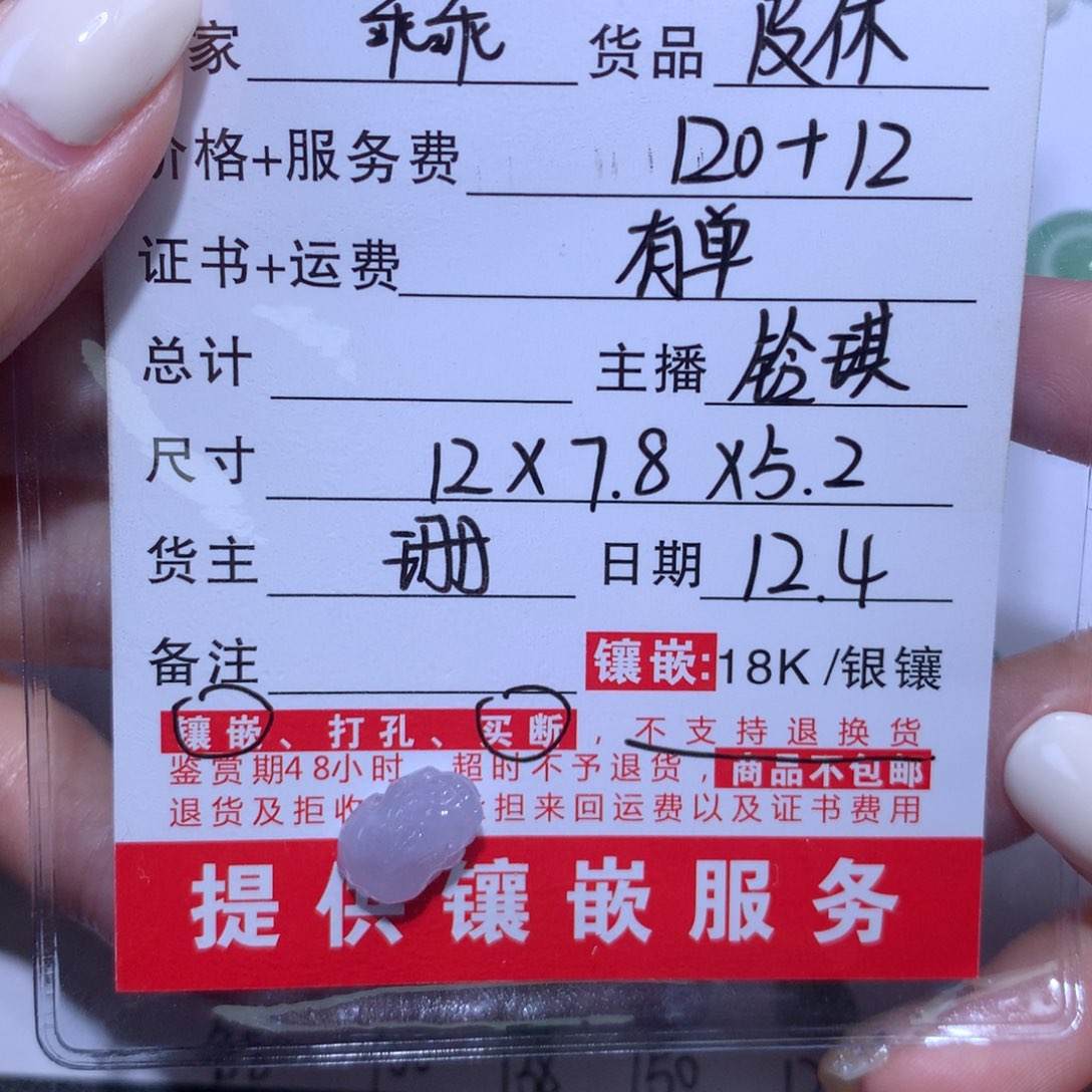 @***！翡翠未镶嵌颈饰貔貅