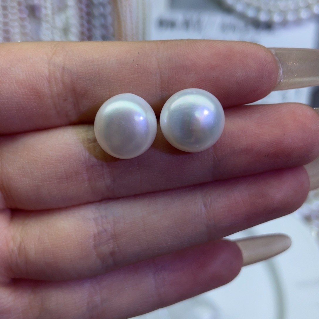 银S925镶嵌淡水珍珠耳饰