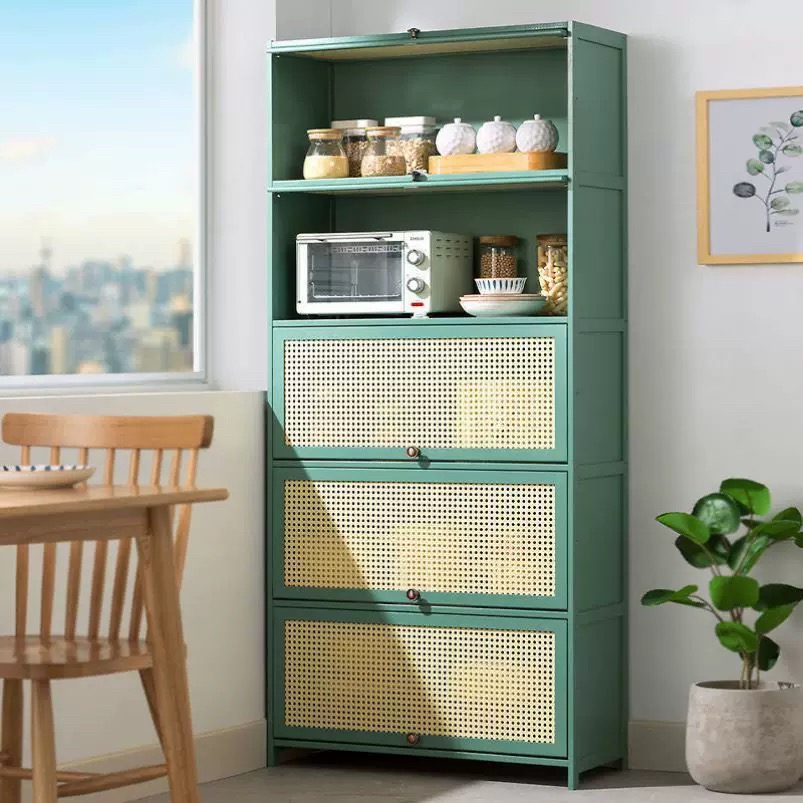 CR459-JC塑藤书柜翻门透气储物柜