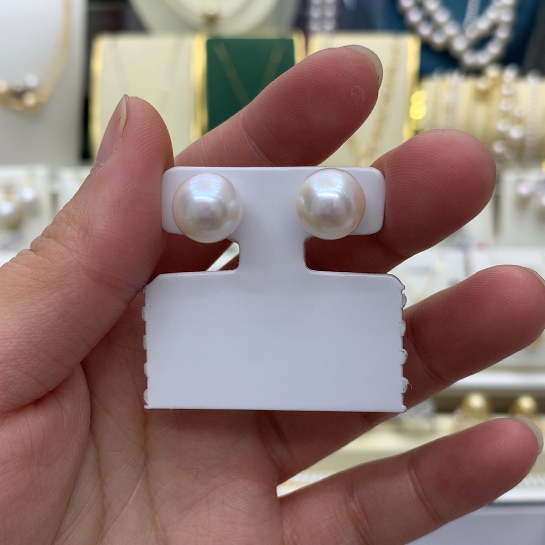 淡水珍珠耳饰18K金镶嵌