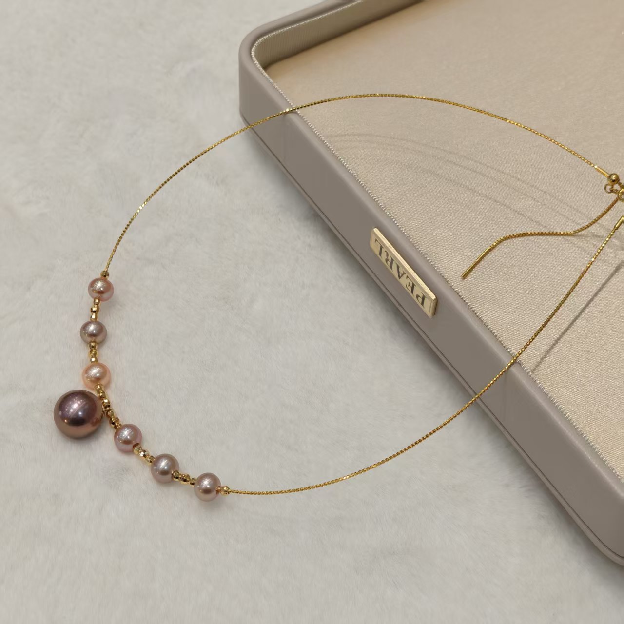 [紫宸七曜]淡水珍珠炫彩宫廷紫原创设计款项圈项链