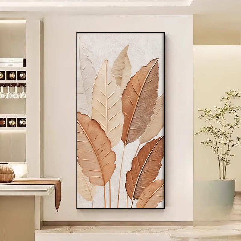 T13玄关装饰画家大业大走廊过道尽头挂画入户画正对门抽象壁画