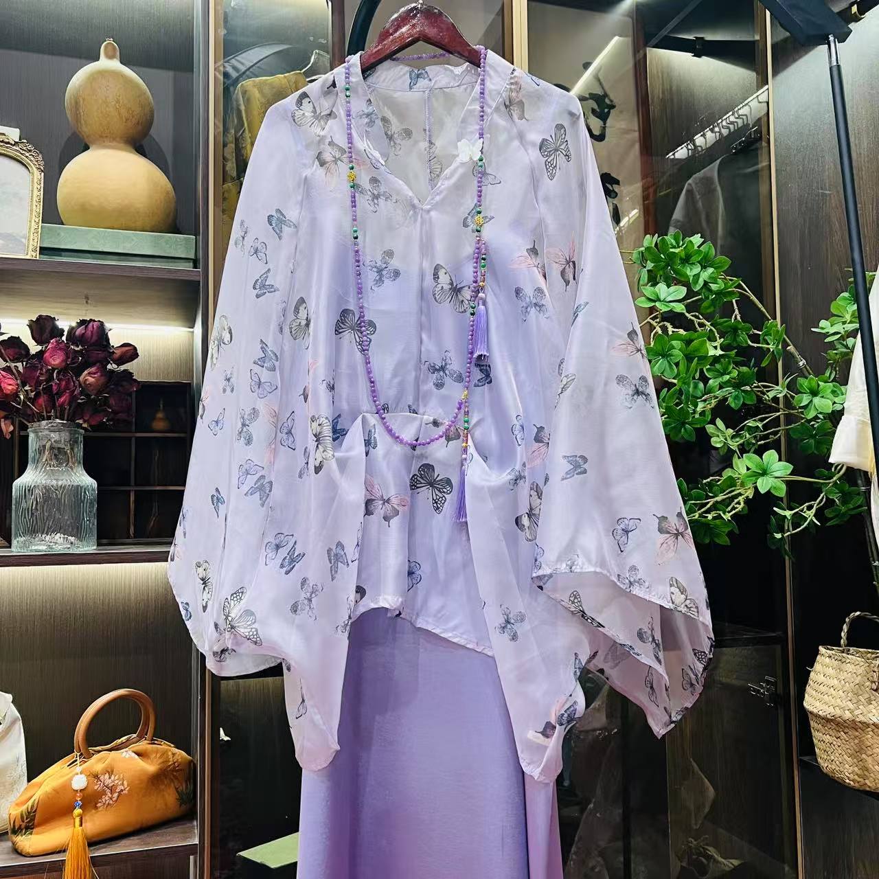 【甄胖· 仲夏之蝶】新中式原创大码女装夏季纱外套