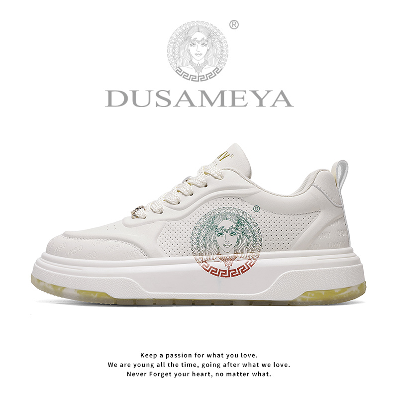 【杜莎米娅】拼色时尚休闲鞋男女同款鞋厚款韩版休闲运动鞋透气6790