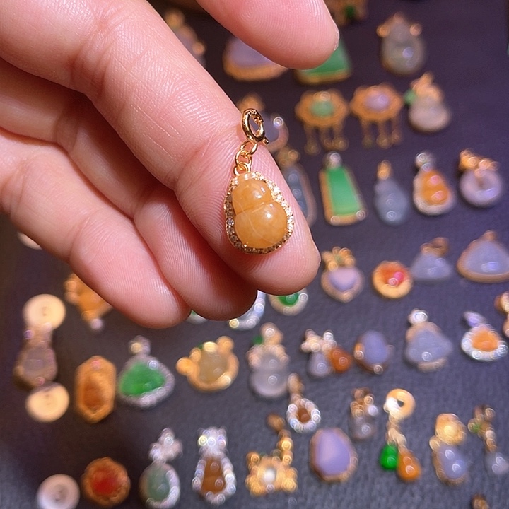 翡翠银S925镶嵌吊坠(不含链)天然翡翠