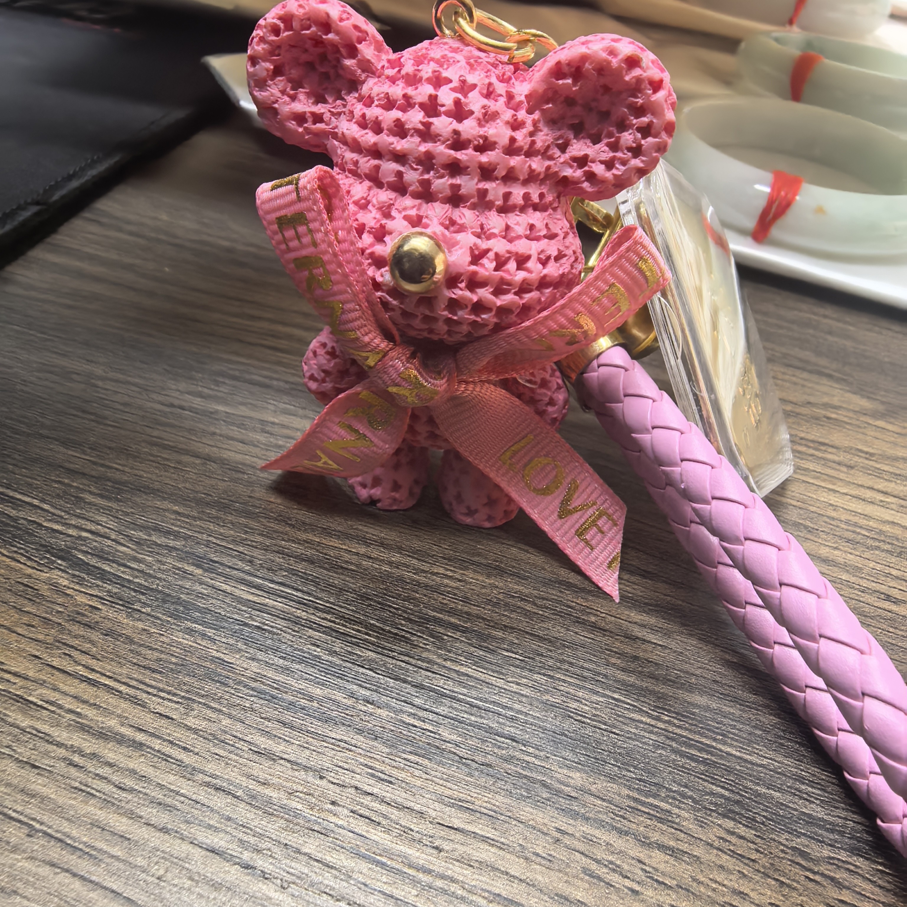 非金属玻璃吊坠 251210005CH6 粉色小熊时尚吊坠（拍一发二）