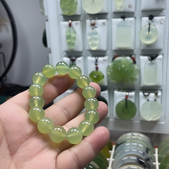 合金蛇纹石玉手链