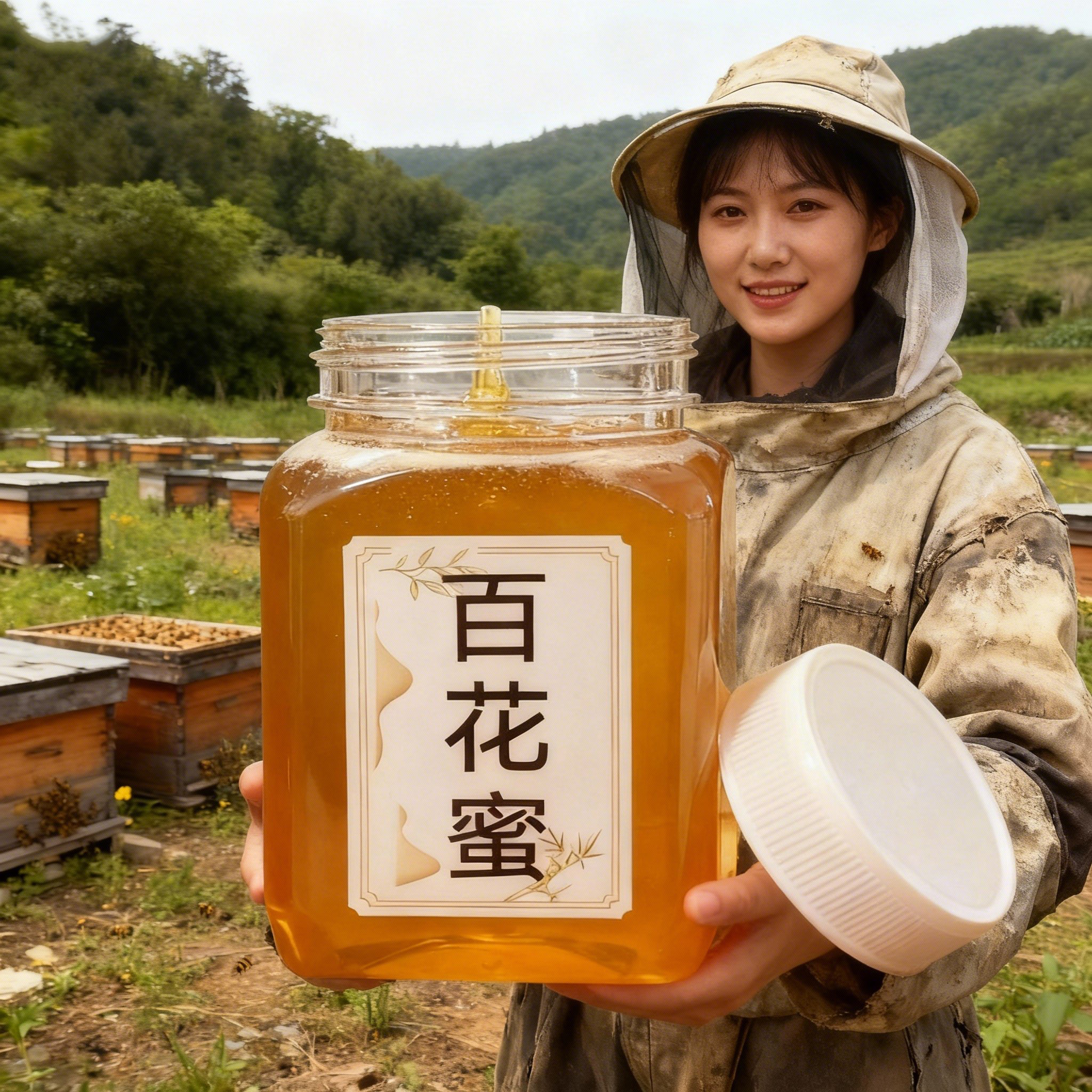尊夫人百花蜂蜜纯正农家土蜂蜜正宗深山天然野山花百花蜜官方正品
