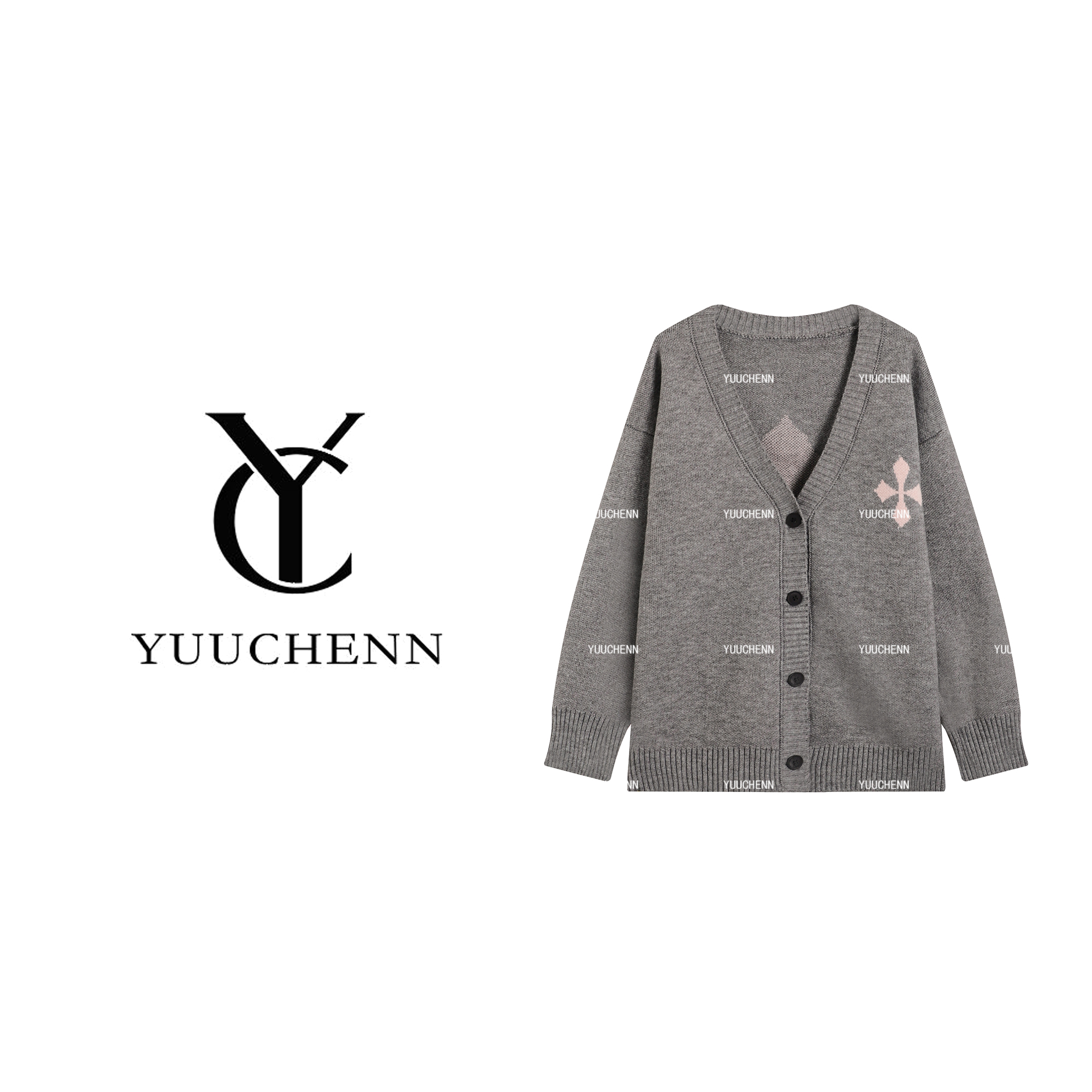YUUCHENN“叠搭调性”慵懒风时尚毛衣女秋冬刺绣针织衫25C-W80132