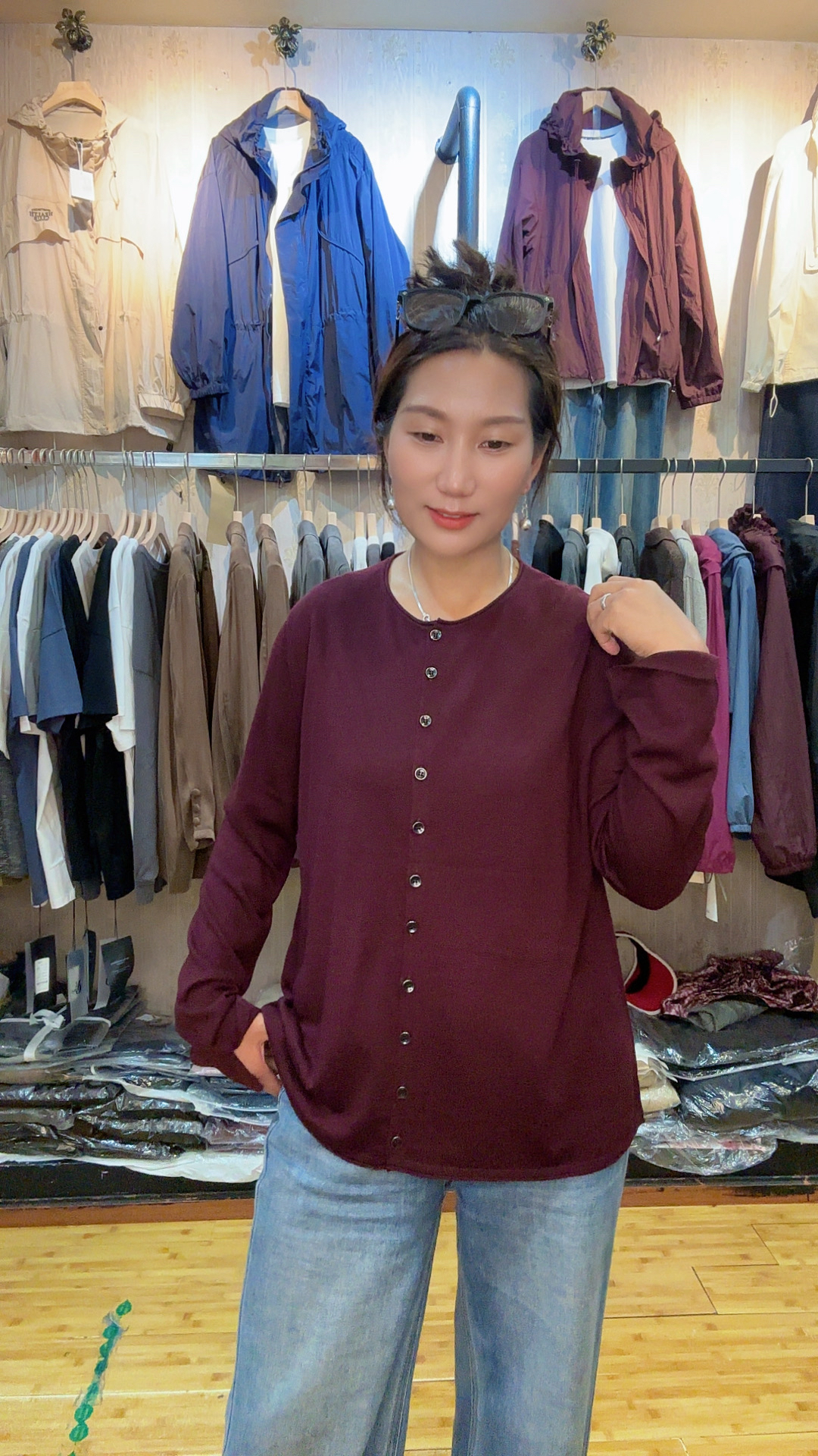 图片同款高端细羊毛薄款毛衣时尚大气百搭款