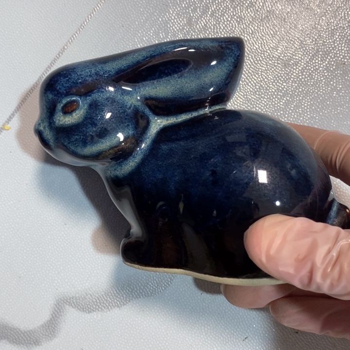 瓷片陶瓷品窑变兔子摆件