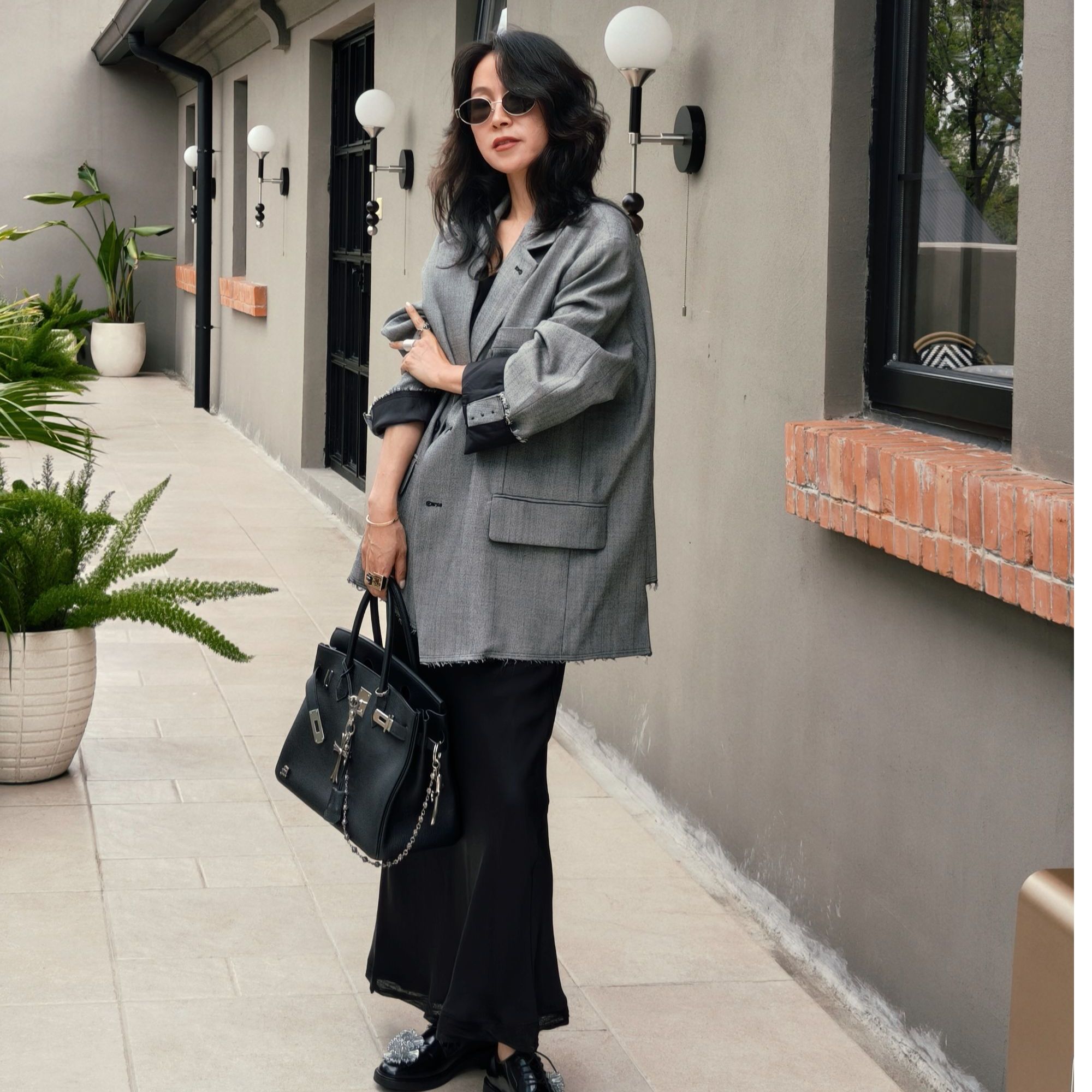 SONG TING｜小众艺术廓形翻领落肩下摆剪裁设计西装外套