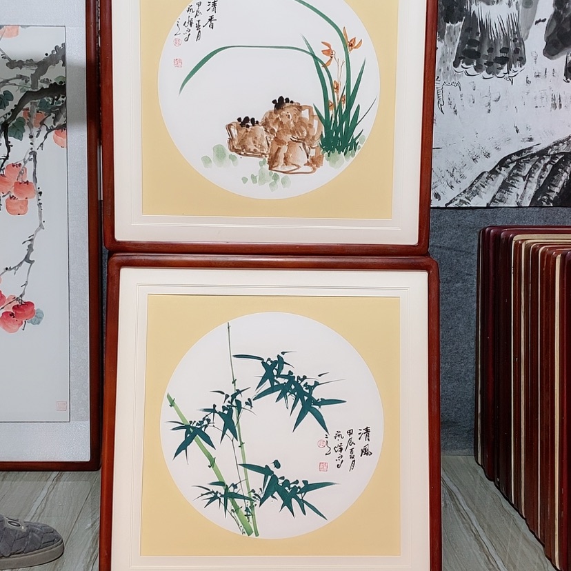 【闪购商品】国画书画作品带框65×65厘米