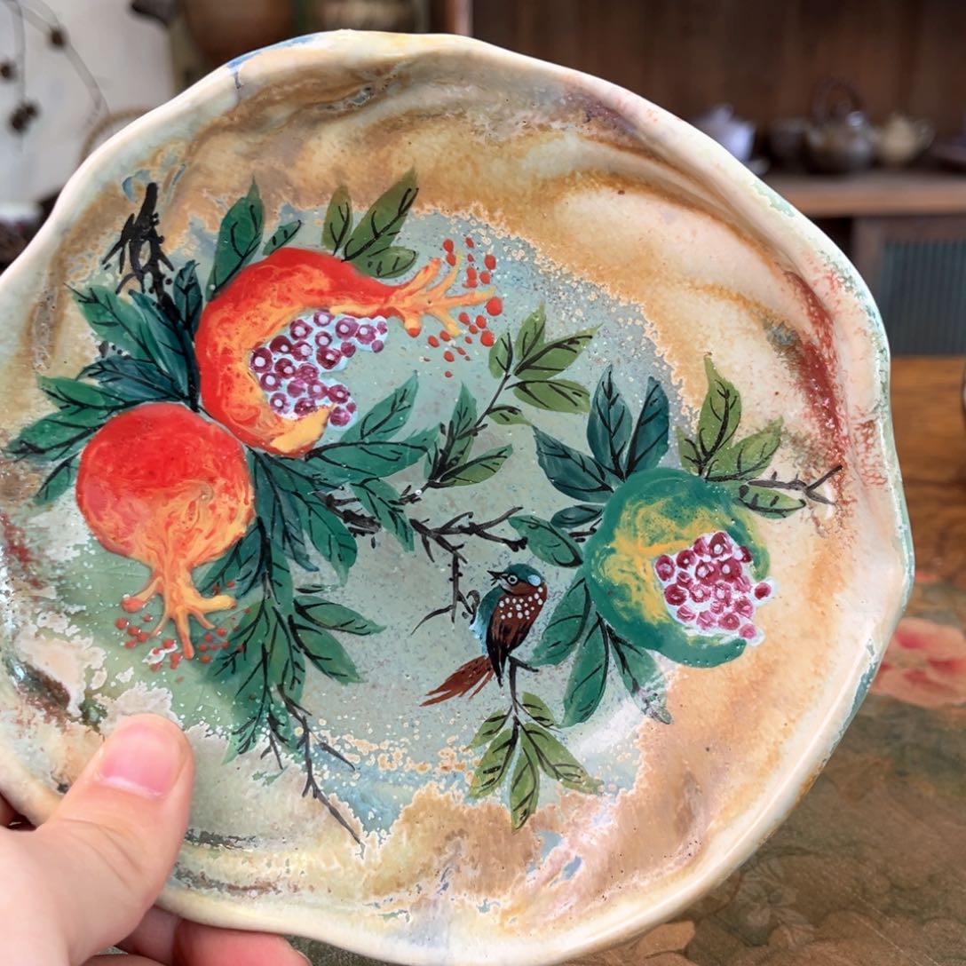 杯柴烧手工手绘陶瓷