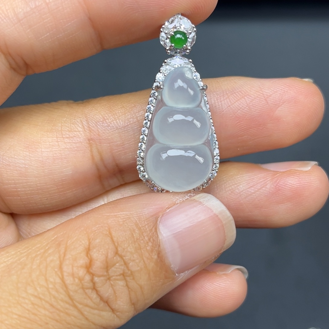 翡翠银S925镶嵌耳饰