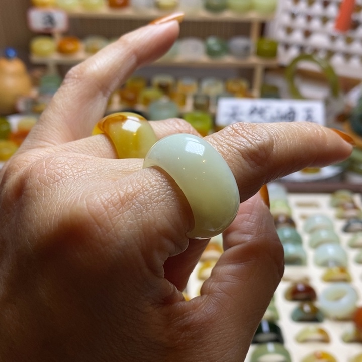 S****岫玉未镶嵌戒圈岫玉精品指环