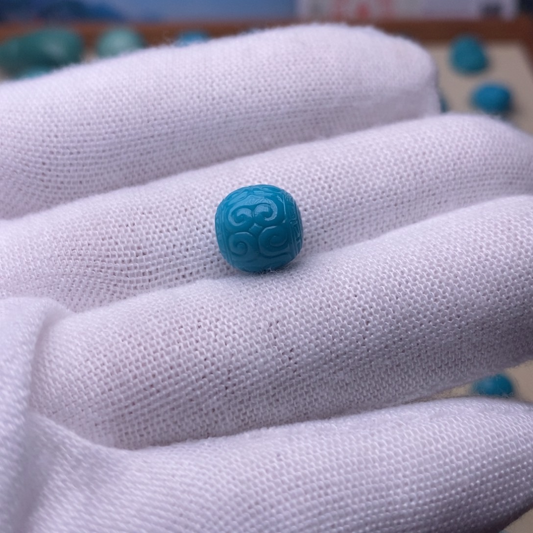 .***好绿松石未镶嵌绿松石回纹9.7