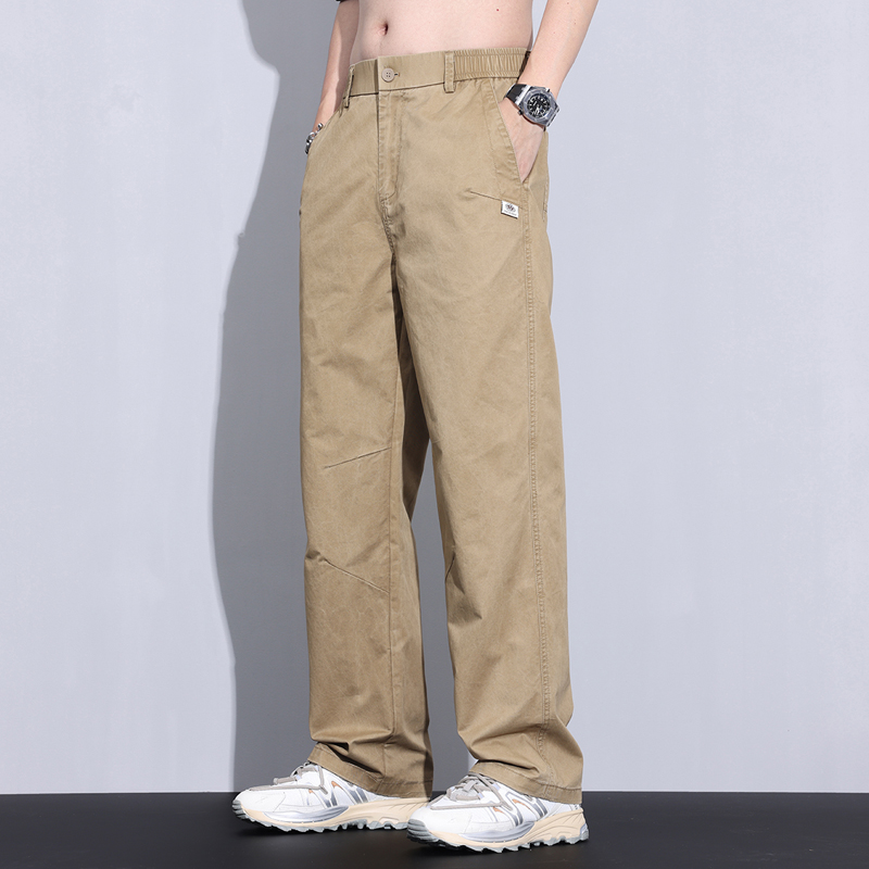 长裤夏季潮休闲裤男士冰丝透气裤阔腿裤职场休闲风