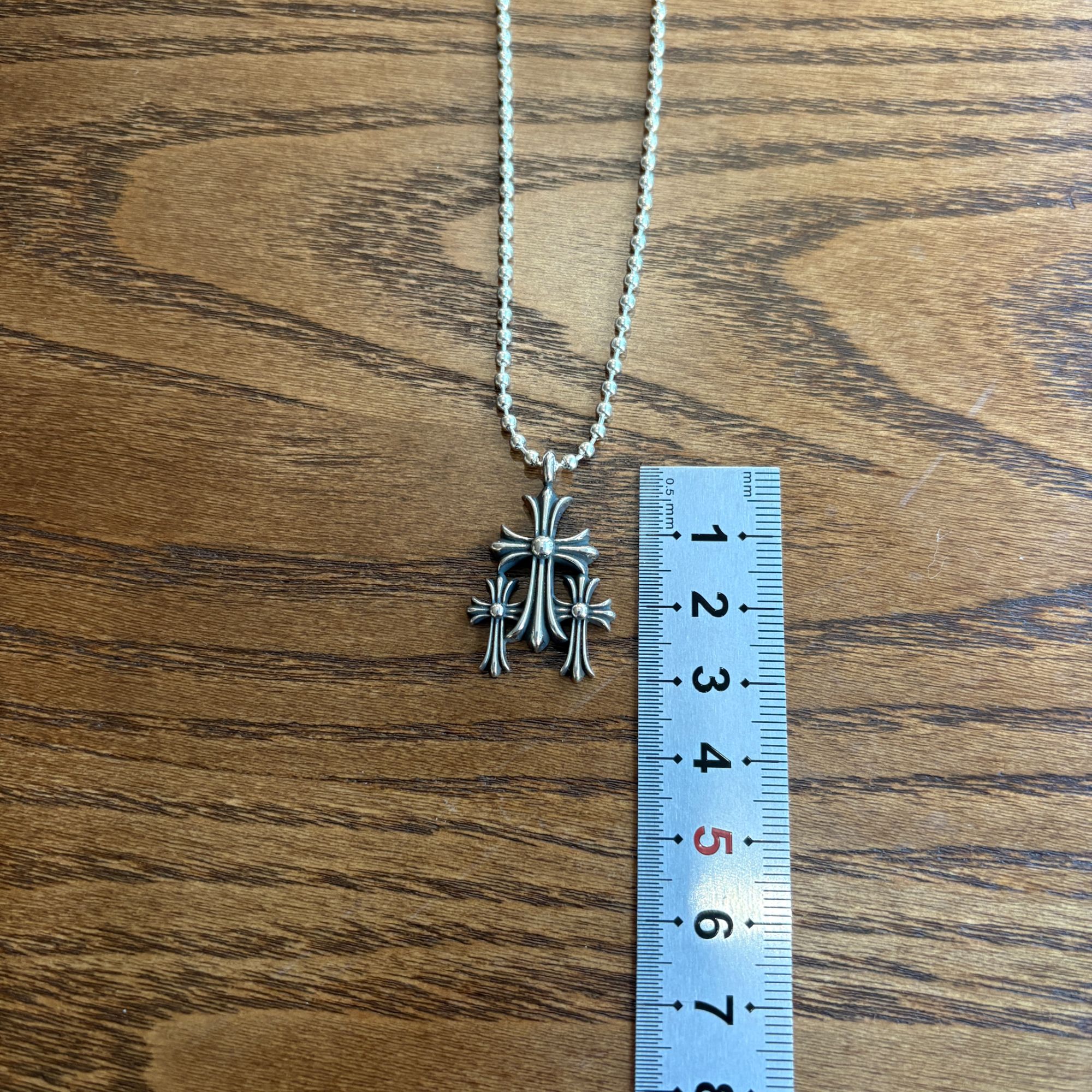 铜合金项链 小号三十字项链复古做旧毛衣链