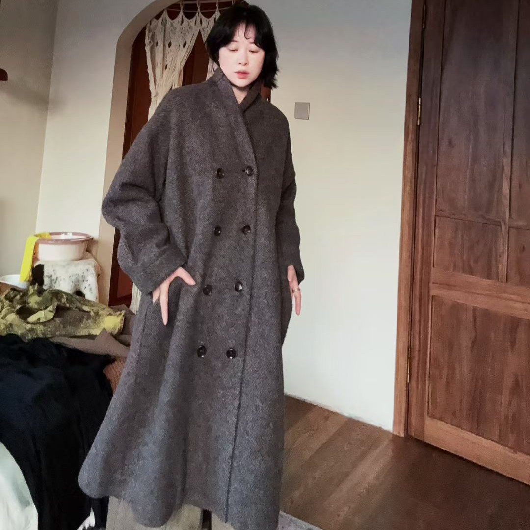 45r/灰棕色大衣外套